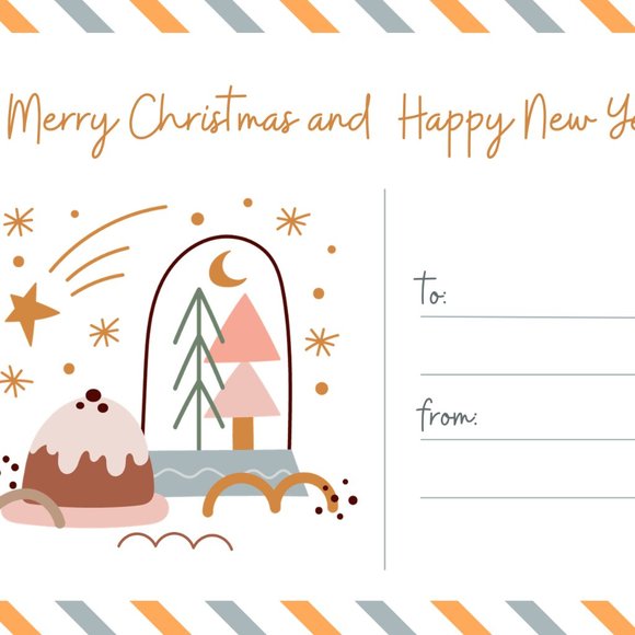Merry & Happy Christmas Card | Printable Special Digital Card - Picture 2 of 5